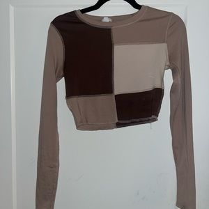 Checkered crop long sleeve